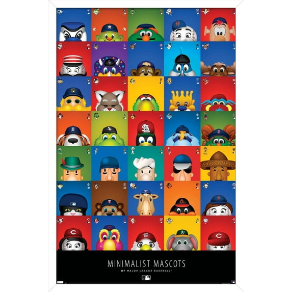 MLB League - S. Preston Mascot Grid 20 Wall Poster, 22.375" x 34", Framed