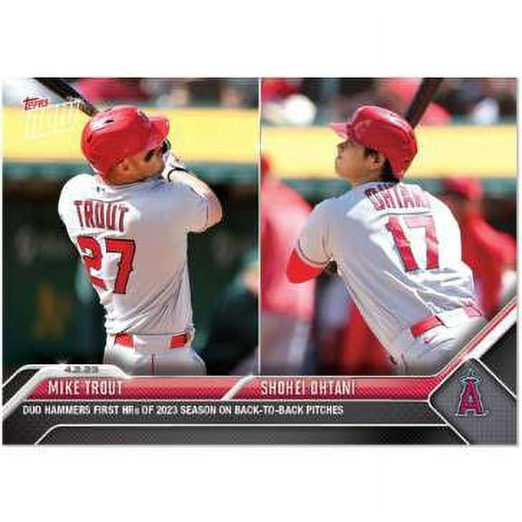 MLB Los Angeles Angels 2023 Topps Now Baseball Mike Trout & Shohei Ohtani Exclusive Trading Card #36