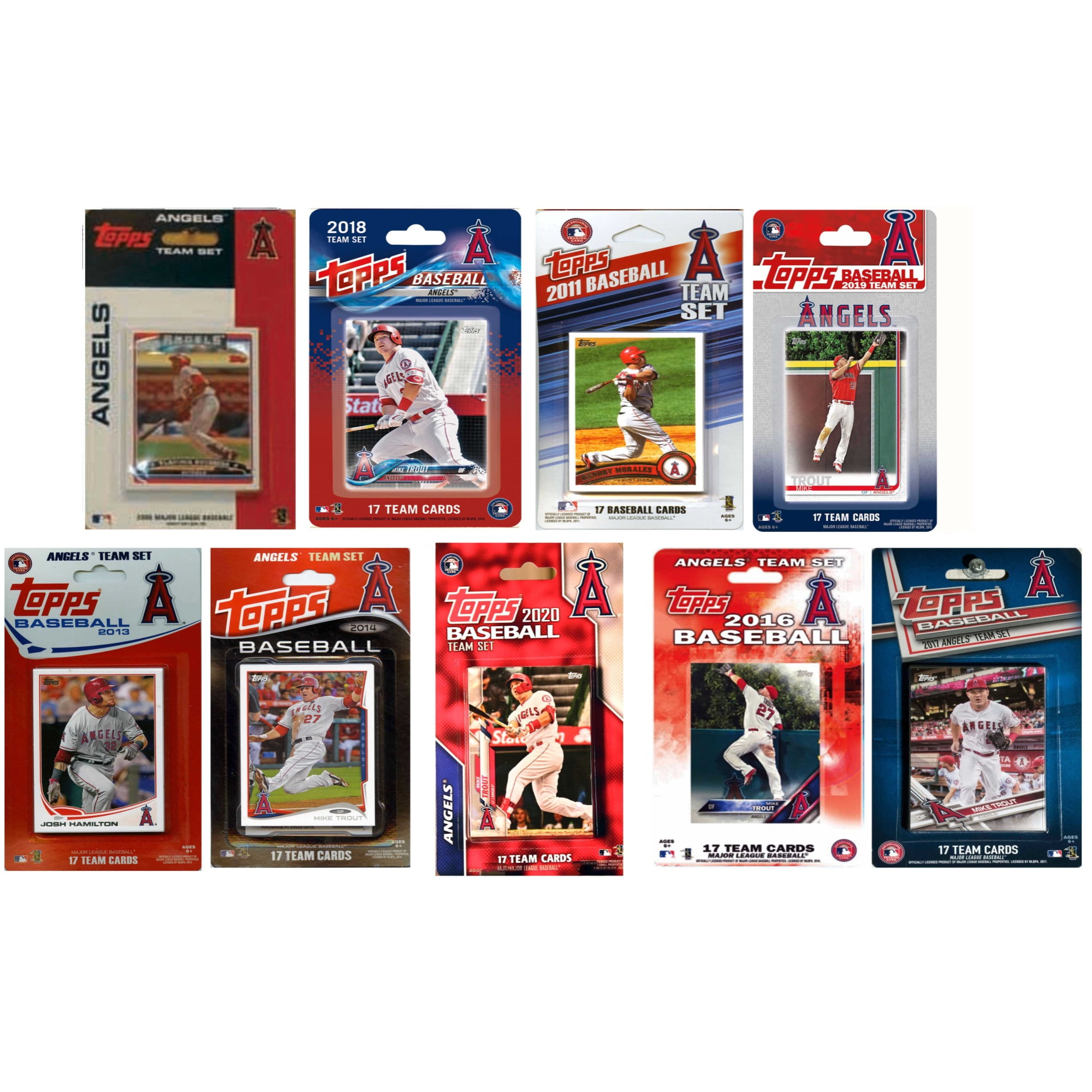 MLB Los Angeles Angels 9 Different Licensed Trading Card Team Sets ...