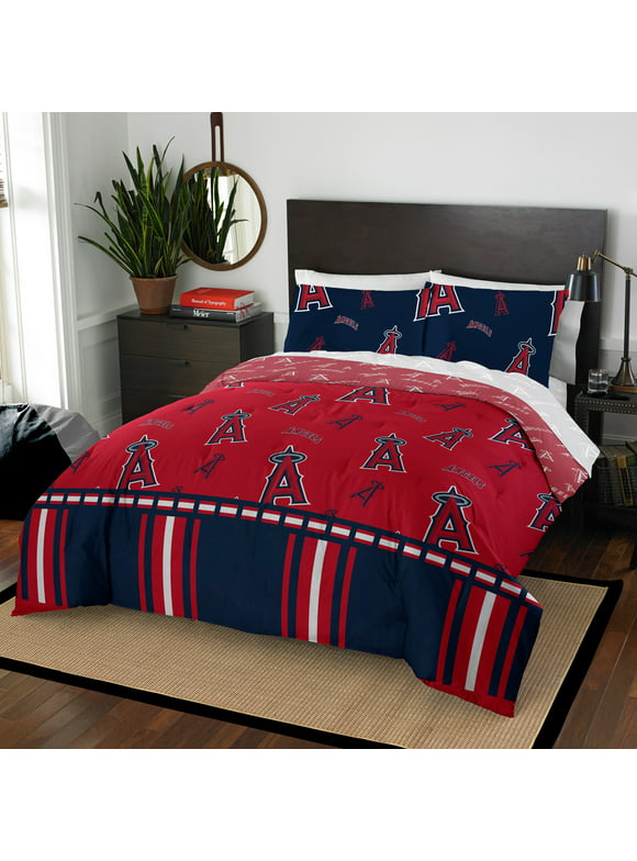 MLB Los Angeles Angels Bed in Bag Set, Full Size, Team Colors, 100% Polyester, 5 Piece Set