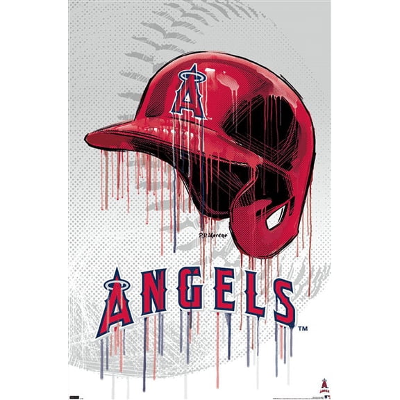 MLB Los Angeles Angels - Drip Helmet 22 Wall Poster, 14.725" x 22.375"