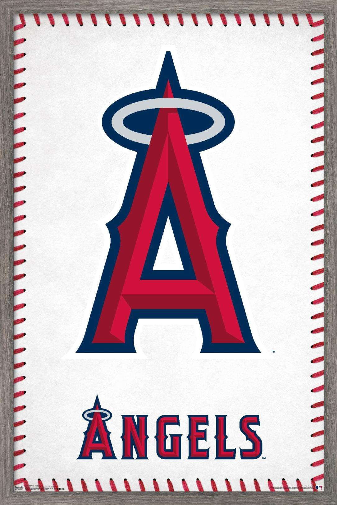 MLB Los Angeles Angels - Logo 17 Wall Poster, 14.725" x 22.375", Framed