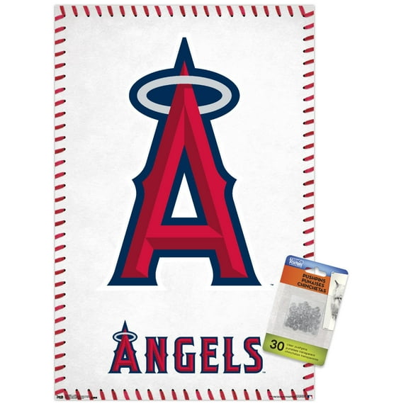 MLB Los Angeles Angels - Logo 17 Wall Poster with Push Pins, 14.725" x 22.375"