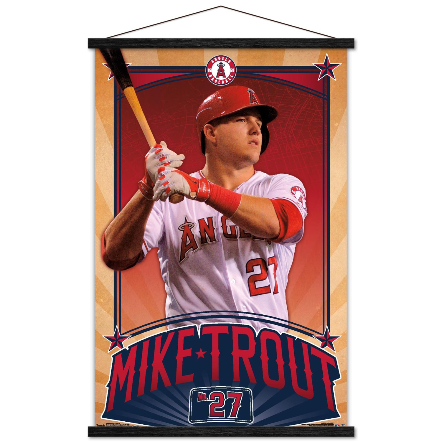 MLB Los Angeles Angels - Mike Trout 15 Wall Poster with Push Pins, 22.375 x  34 