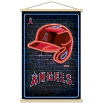 MLB Los Angeles Angels - Neon Helmet 23 Wall Poster with Magnetic Frame, 22.375" x 34"
