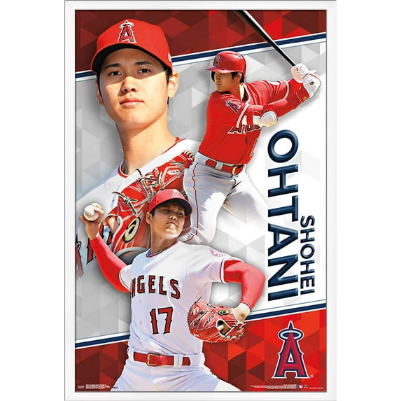 MLB Los Angeles Angels - Shohei Ohtani 18 Wall Poster, 22.375" x 34", Framed