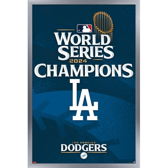 MLB Los Angeles Dodgers - 2024 World Series Team Logo Wall Poster, 22.375" x 34" Framed