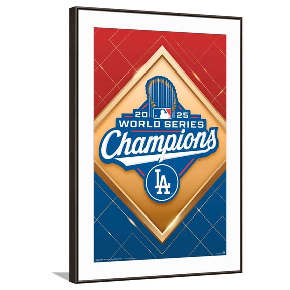 MLB Los Angeles Dodgers - 2025 World Series Team Logo Canvas Wall Poster, 22.375" x 34"