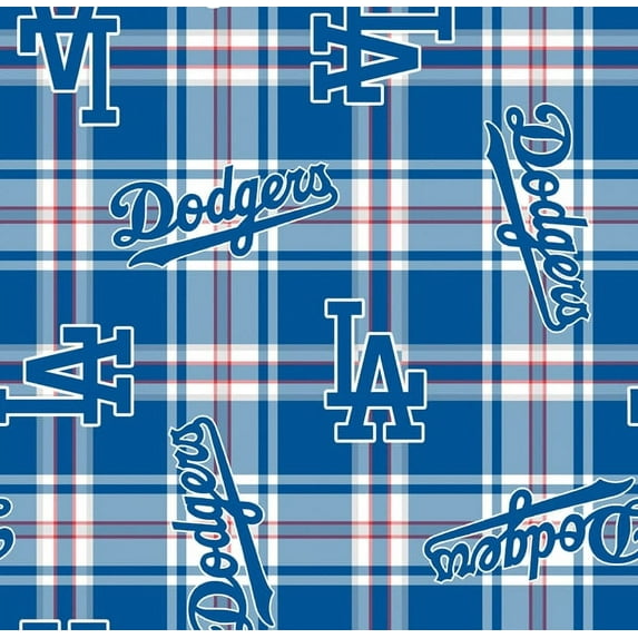 MLB Los Angeles Dodgers 58" 100% Polyester Fleece Sports Logo Fabric By the Yard, Blue