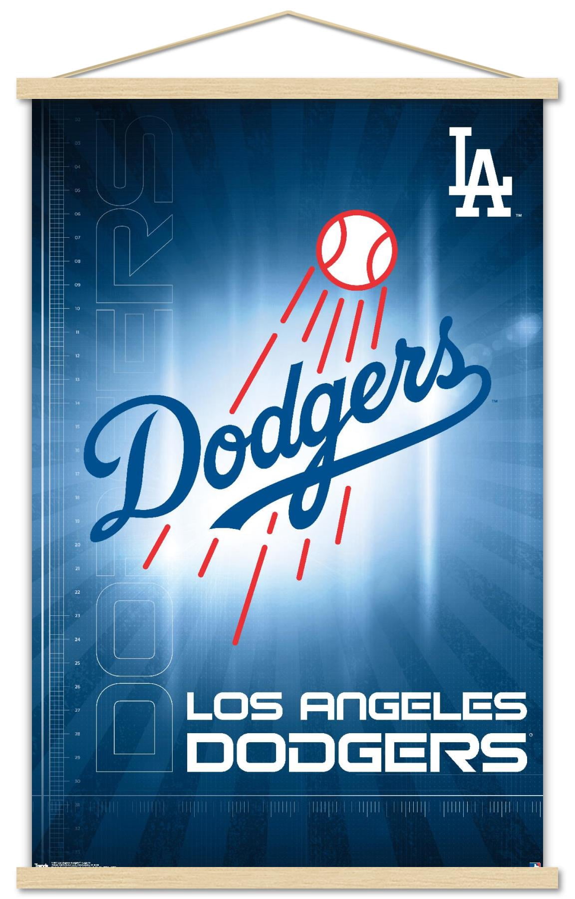 MLB Los Angeles Dodgers - Logo 16 Wall Poster with Wooden Magnetic Frame, 22.375" x 34"