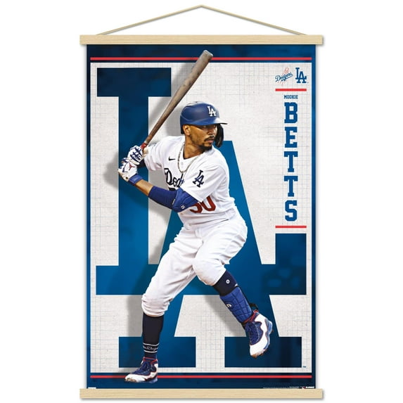 MLB Los Angeles Dodgers - Mookie Betts 22 Wall Poster with Magnetic Frame, 22.375" x 34"