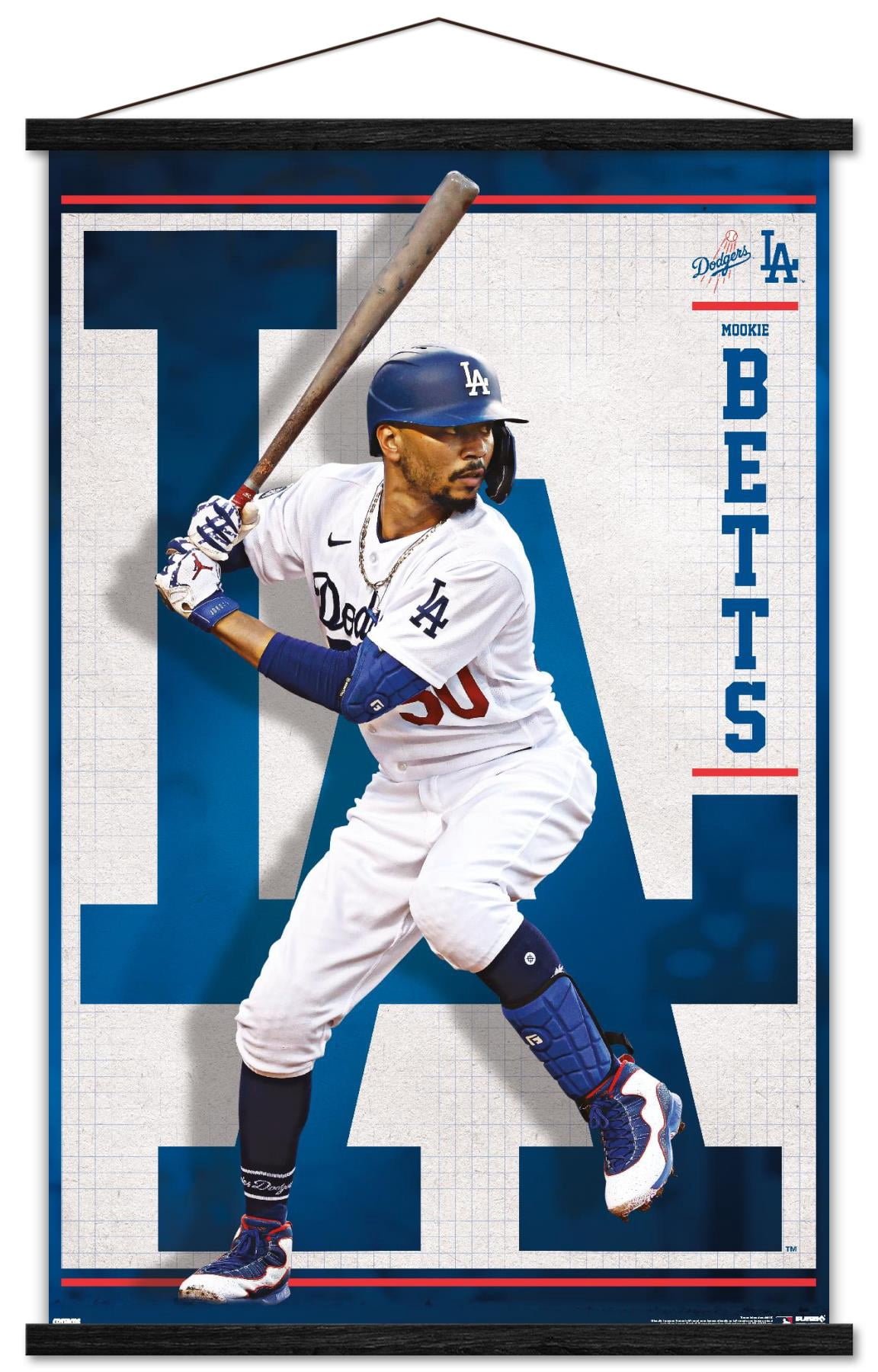 MLB Los Angeles Dodgers - Mookie Betts 22 Wall Poster with Magnetic Frame, 22.375" x 34"