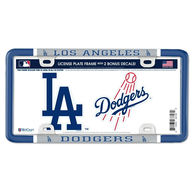 MLB Los Angeles Dodgers Prime License Plate Frame with Decal Set