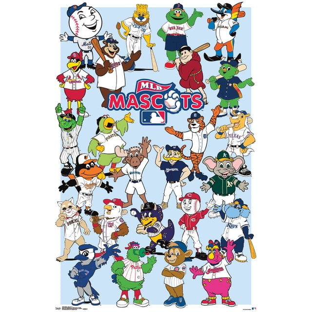 MLB® - Mascots Poster and Poster Clip Bundle - Walmart.com