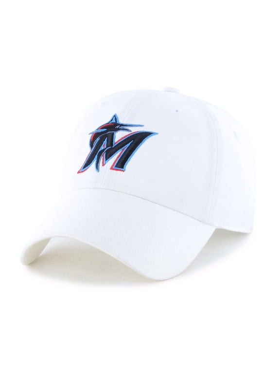 MLB Miami Marlins Clean Up White Adjustable Hat