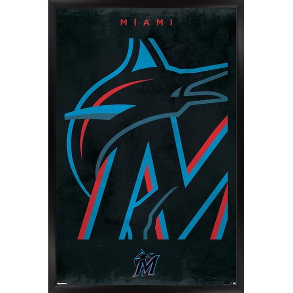 MLB Miami Marlins - Logo 25 Wall Poster, 22.375" x 34" Framed