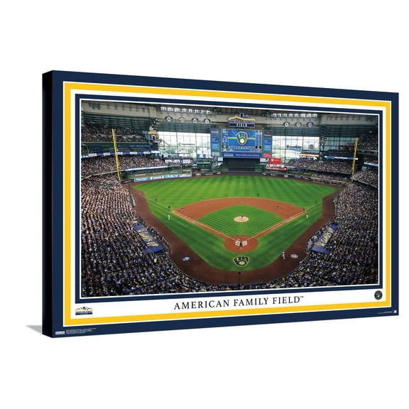 MLB Milwaukee Brewers - American Family Field 22 Canvas Wall Poster, 22.375" x 34"