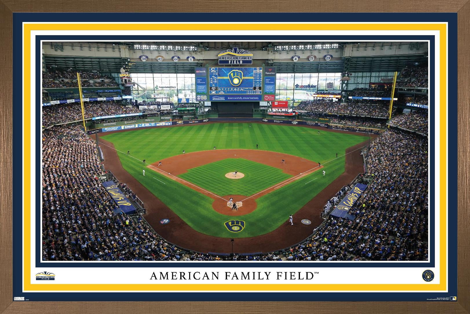 MLB Milwaukee Brewers - American Family Field 22 Wall Poster, 14.725" x 22.375" Framed