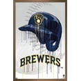 thumbnail image 1 of MLB Milwaukee Brewers - Drip Helmet 22 Wall Poster, 22.375" x 34" Framed, 1 of 5