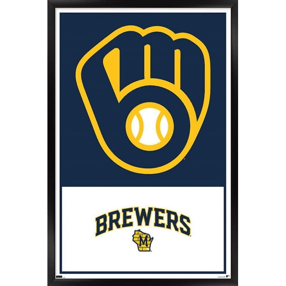MLB Milwaukee Brewers - Logo 22 Wall Poster, 14.725" x 22.375" Framed