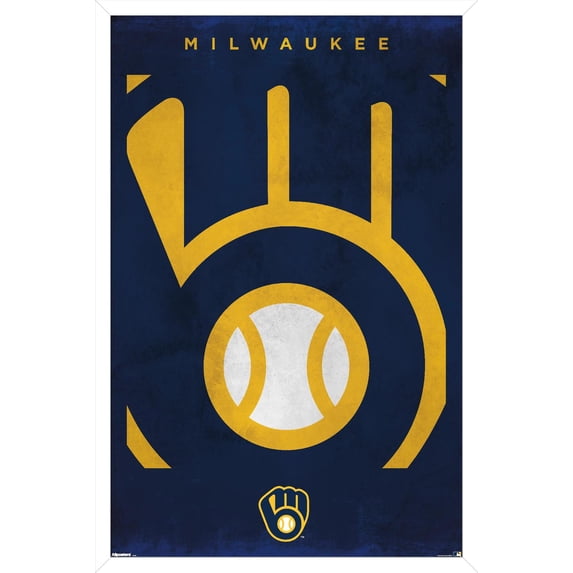 MLB Milwaukee Brewers - Logo 25 Wall Poster, 22.375" x 34" Framed