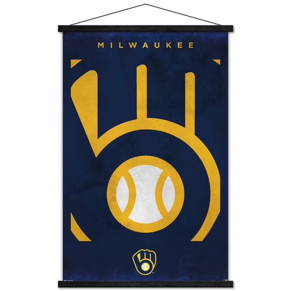 MLB Milwaukee Brewers - Logo 25 Wall Poster with Magnetic Frame, 22.375" x 34"