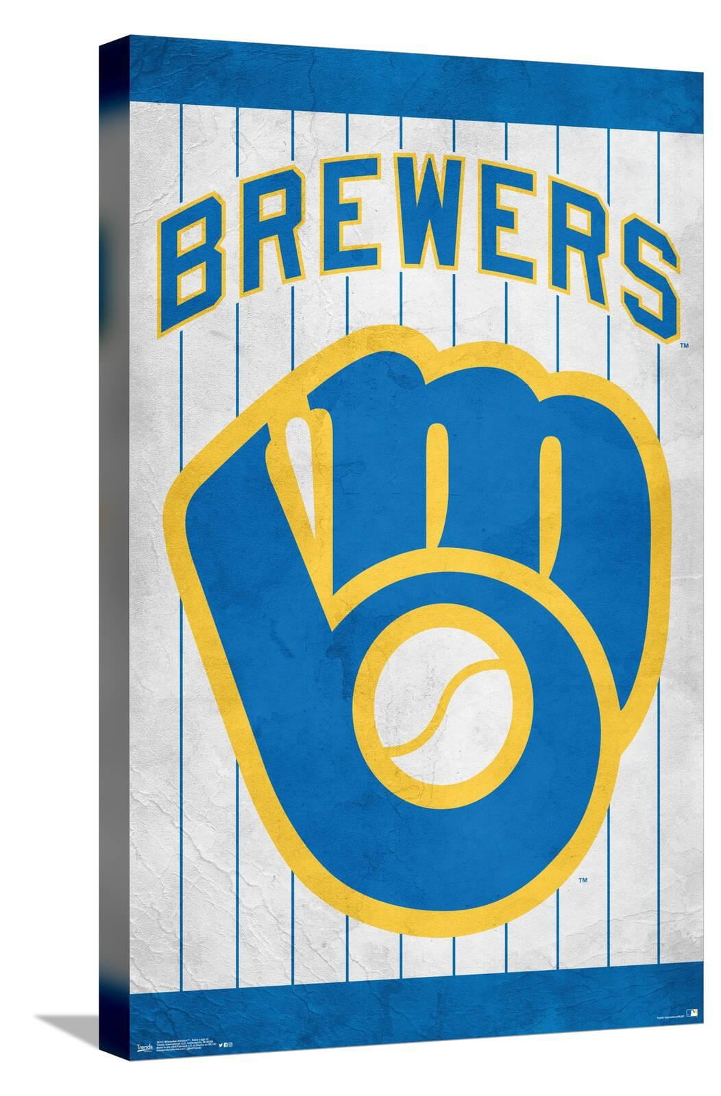 MLB Milwaukee Brewers - Retro Logo Canvas Wall Poster, 14.725" x 22.375 ...