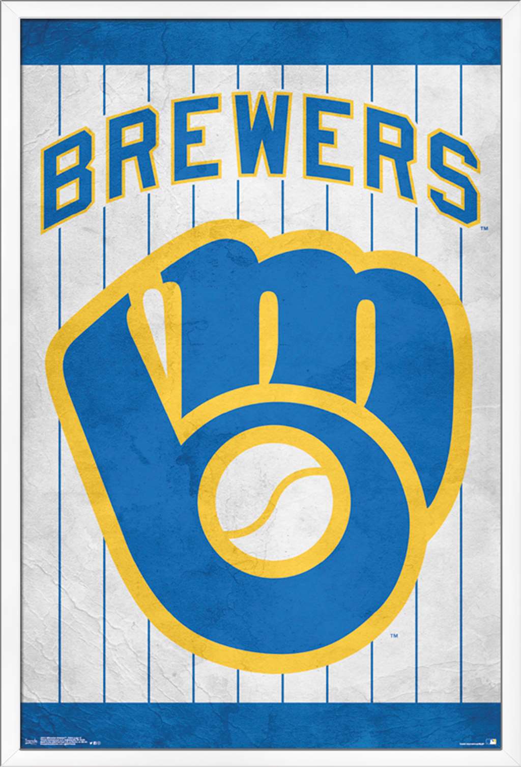 MLB Milwaukee Brewers - Retro Logo Wall Poster, 22.375" x 34", Framed