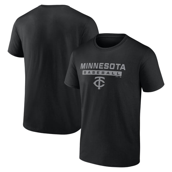 MLB Minnesota Twins Men's Black Tonal Cotton Short Sleeve T Shirt