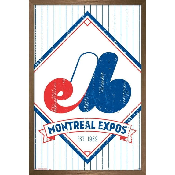 MLB Montreal Expos - Retro Logo 19 Wall Poster, 14.725" x 22.375", Framed