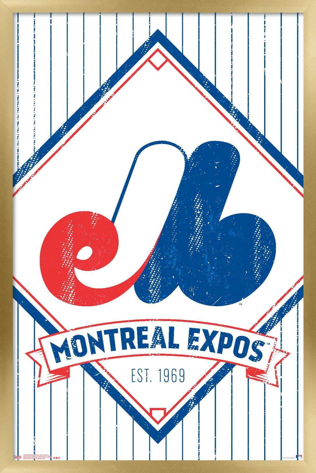 MLB Montreal Expos - Retro Logo 19 Wall Poster, 14.725" x 22.375", Framed