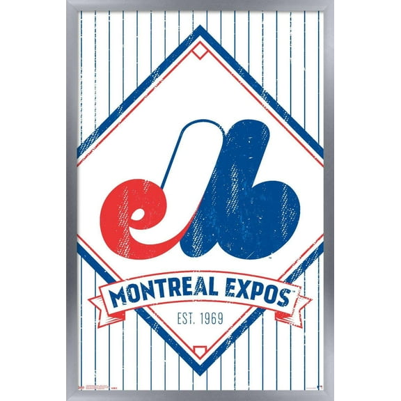 MLB Montreal Expos - Retro Logo 19 Wall Poster, 22.375" x 34", Framed