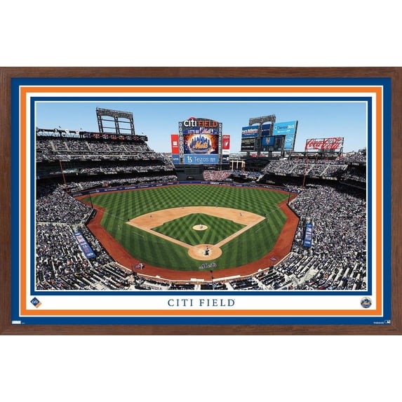 MLB New York Mets - Citi Field 22 Wall Poster, 14.725" x 22.375" Framed