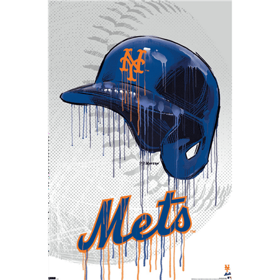 MLB New York Mets - Drip Helmet 22 Wall Poster, 14.725" x 22.375"