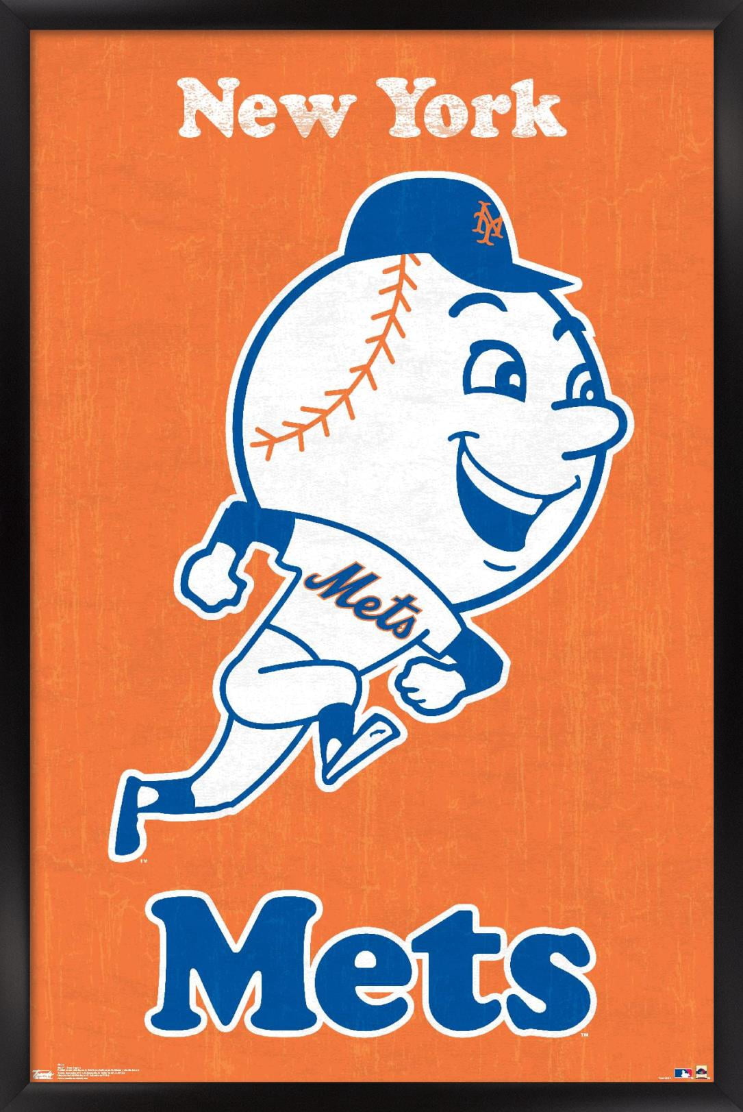 MLB New York Mets - Retro Logo 11 Wall Poster, 14.725" x 22.375", Framed