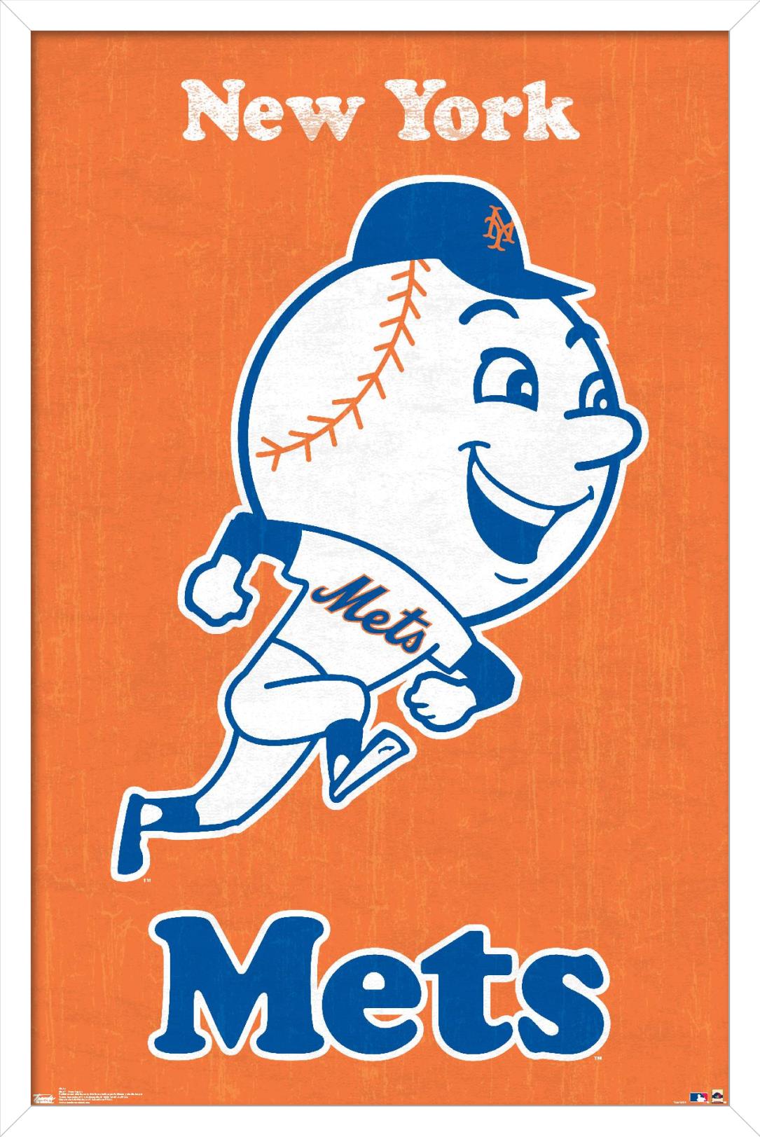 MLB New York Mets - Retro Logo 11 Wall Poster, 14.725" x 22.375", Framed