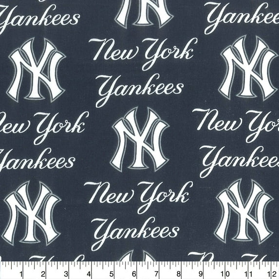 MLB New York Yankees 58" 100% Cotton Sports Logo Craft Fabric By the Yard, Multi-color