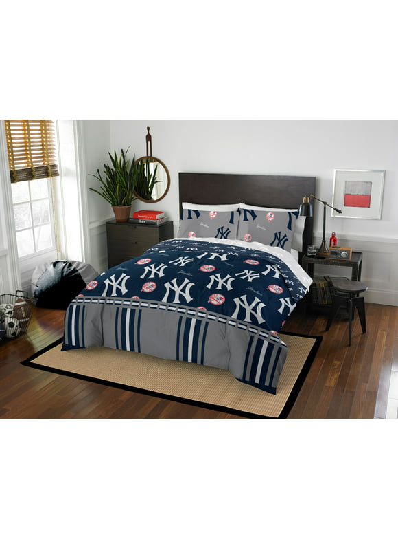 MLB New York Yankees Bed In Bag Set, Queen Size, Team Colors, 100% Polyester, 5 Piece Set