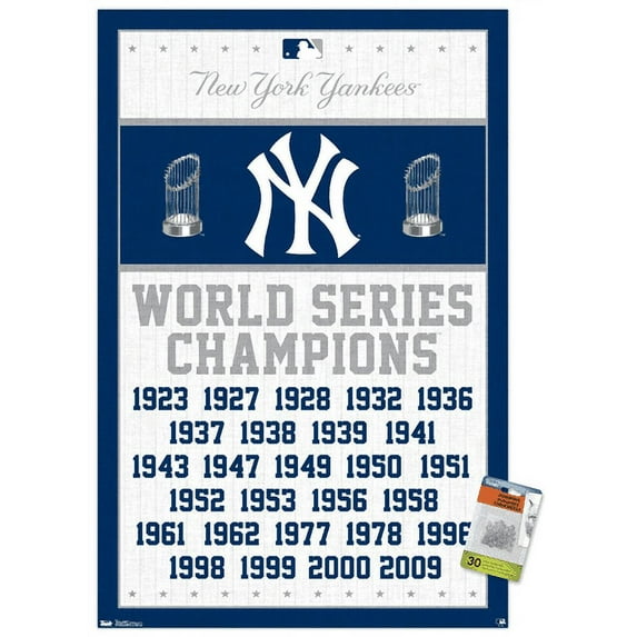 MLB New York Yankees - Champions 13 Wall Poster with Push Pins, 22.375" x 34"