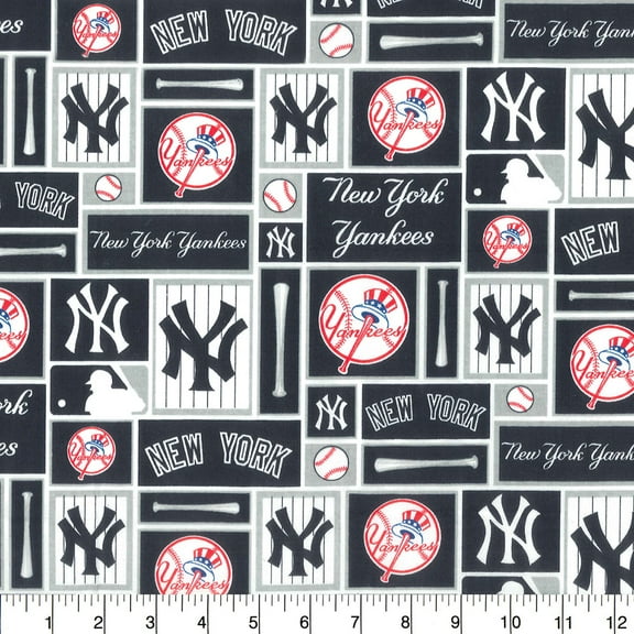 MLB New York Yankees Cotton Fabric, per Yard