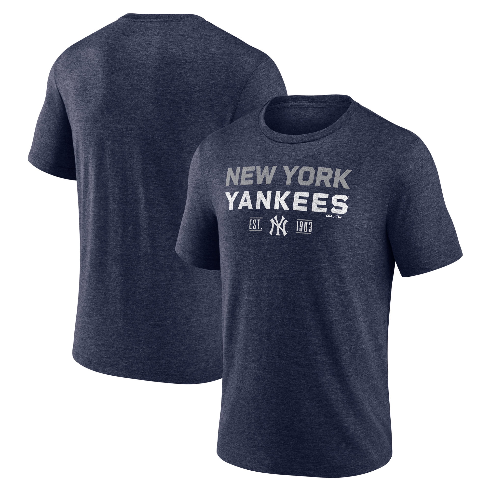 MLB New York Yankees Men's Fashion Short Sleeve T Shirt Navy Heather ...