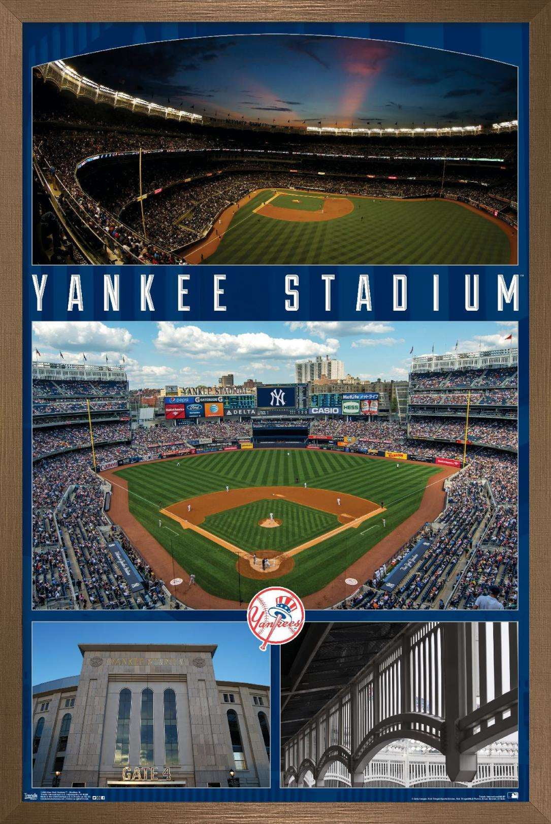 MLB New York Yankees - Stadium 16 Wall Poster, 14.725" x 22.375", Framed