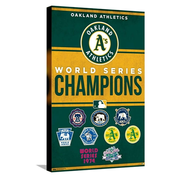 MLB Oakland Athletics - Champions 23 Canvas Wall Poster, 14.725" x 22.375"