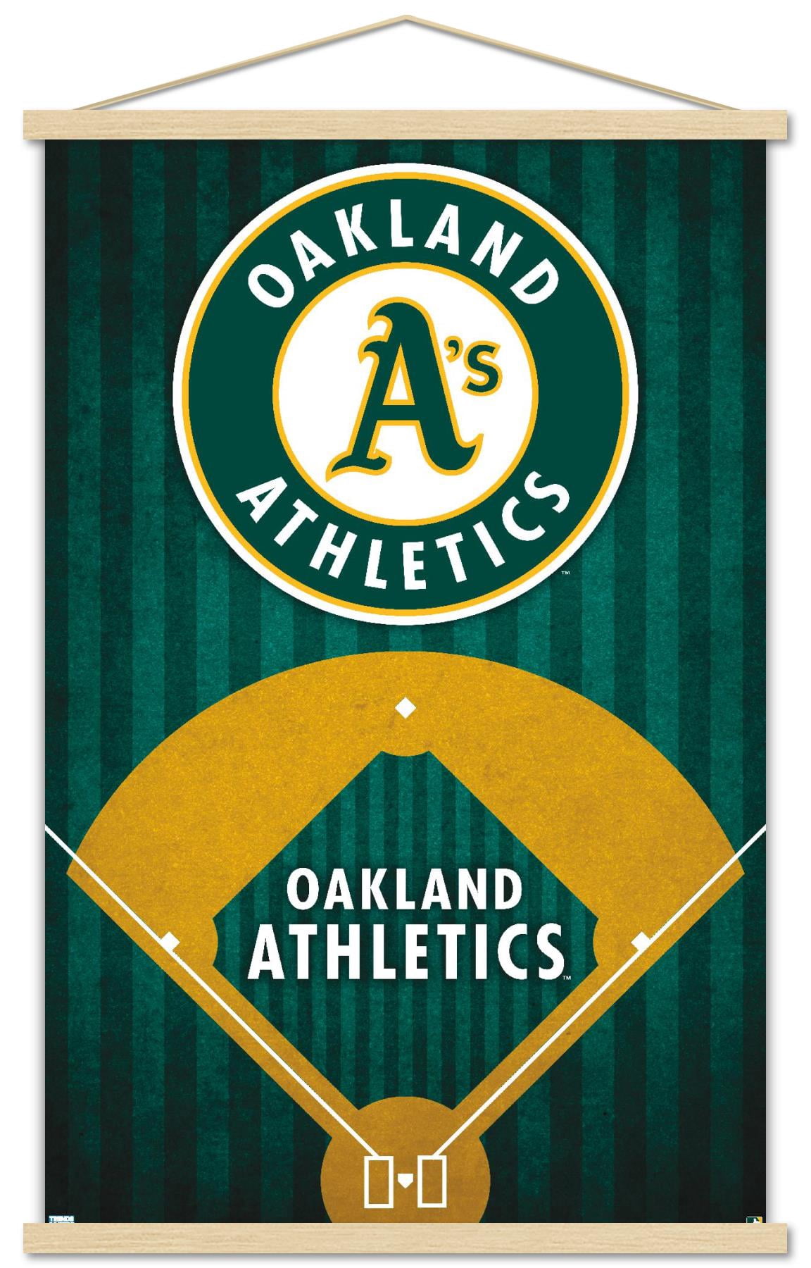 MLB Oakland Athletics - Logo 20 Wall Poster with Wooden Magnetic Frame, 22.375" x 34"
