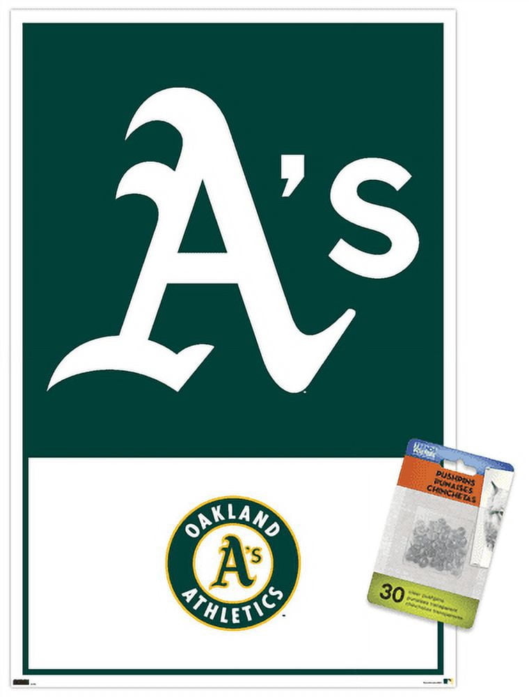 MLB Oakland Athletics - Logo 22 Wall Poster with Push Pins, 14.725" x 22.375"