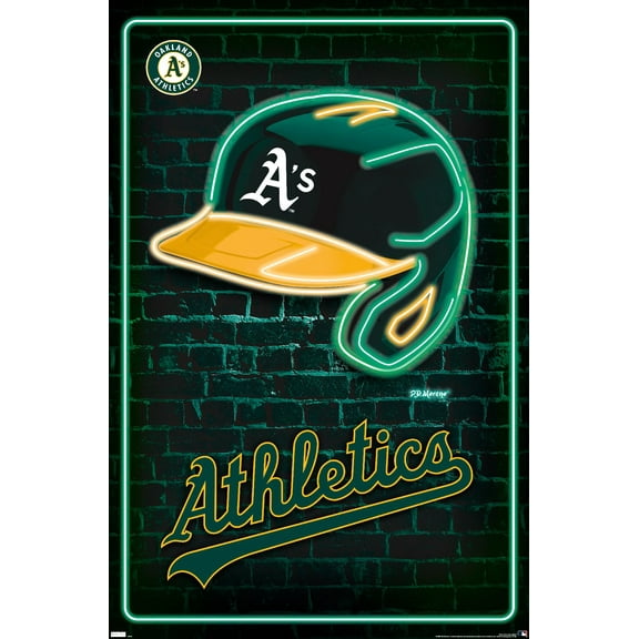MLB Oakland Athletics - Neon Helmet 23 Wall Poster, 14.725" x 22.375"