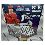 MLB Panini 2021 Mosaic Baseball Trading Card MEGA Box (12 Packs, 1 Autograph, 8 Reactive Yellow & 8 Reactive Red Parallels)