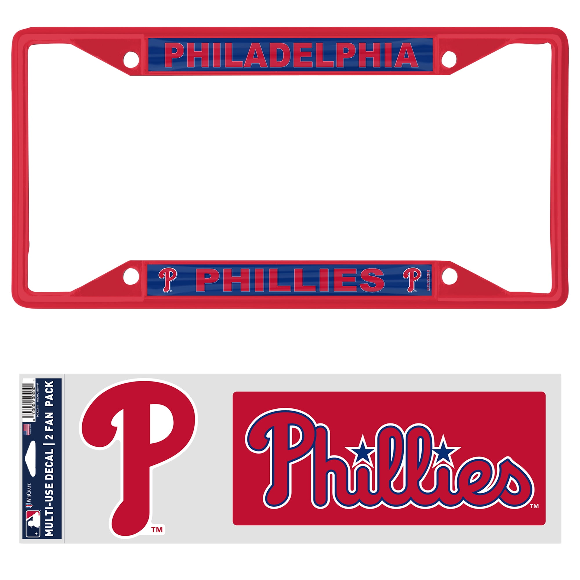 MLB Philadelphia Phillie Team Colored Metal License Plate Frame with