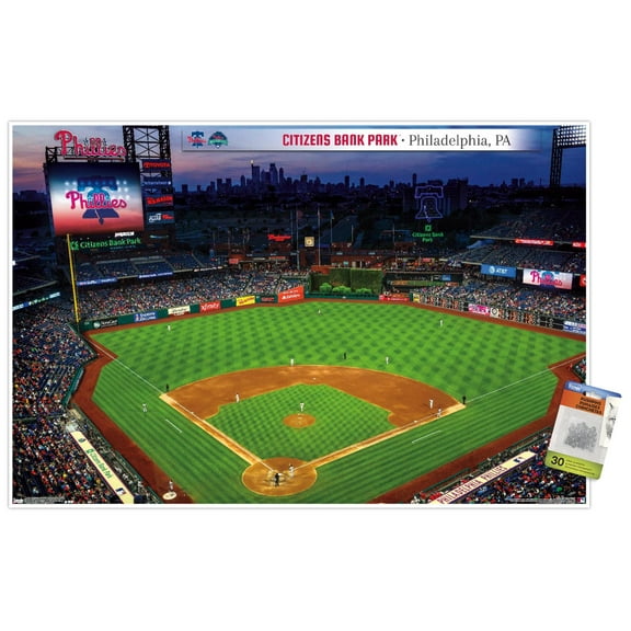 MLB Philadelphia Phillies - Citizens Bank Park 19 Wall Poster with Push Pins, 22.375" x 34"