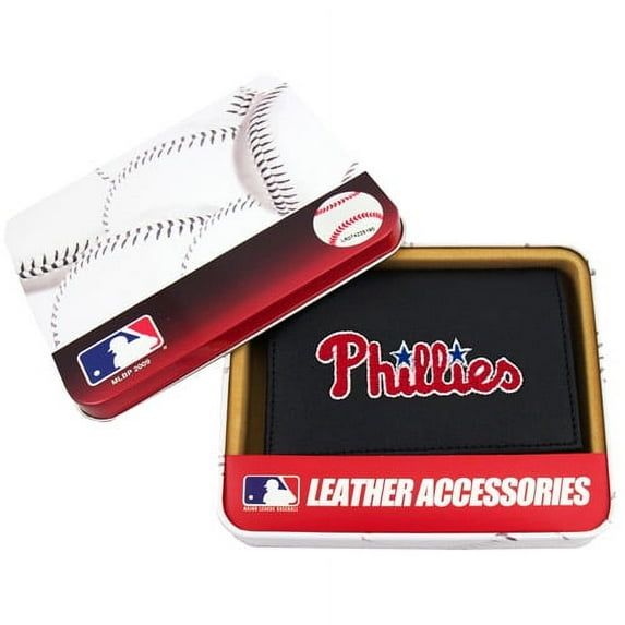 MLB Philadelphia Phillies Embroidered Genuine Cowhide Leather Trifold Wallet